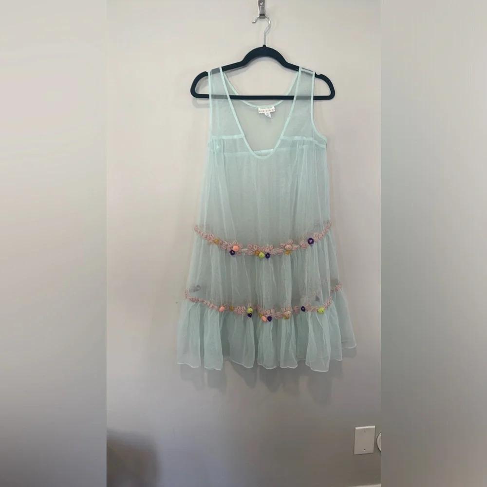 KIMCHI BLUE Boho Hippy Y2k see through  Dress Swimsuit Cover-Up  Size Small 1533